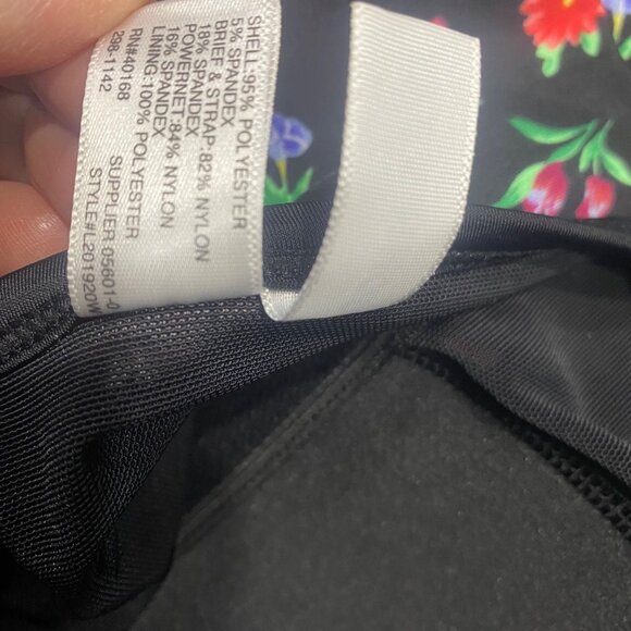 St. Johns Bay Black Floral Tankini Swim Suit Size 24W One Piece‎ Plus Size Skirt - Picture 3 of 12